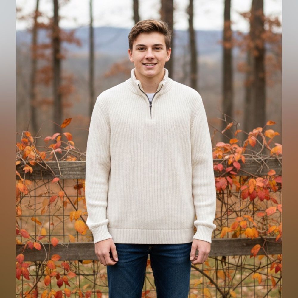 Take 50% OFF- Place Boy’s Cream Zip-Up Sweater, Size-14